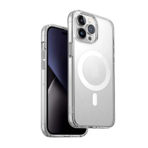 قاب آیفون ۱۵ پرو مگ سیف برند یونیک مدلUNIQ HYBRID IPHONE 15 Pro LIFEPRO XTREME Magsafe شفاف