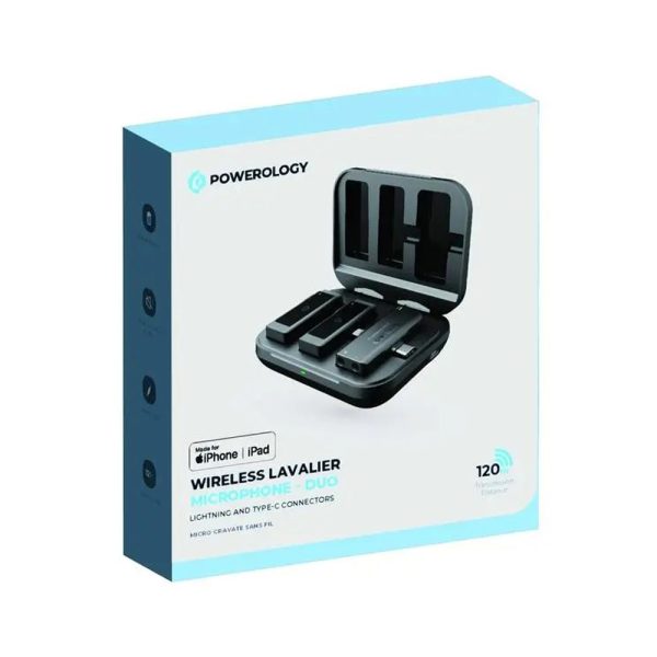 ست میکروفن بی سیم پاورولوژی مدل Lavalier -Duo تک کاربره