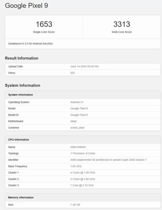 google pixel 9 benchmark