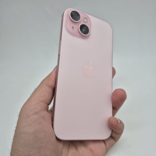 گوشی موبایل دست دوم اپل مدل iphone 15 ظرفیت 128 گیگ | رنگ صورتی دوسیم کارت CH ریجستر شده