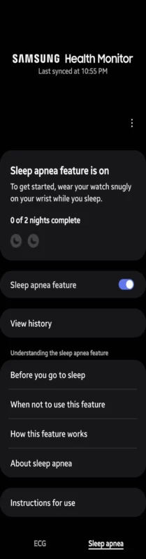 new sleep apnea feature galaxy watch 2 1