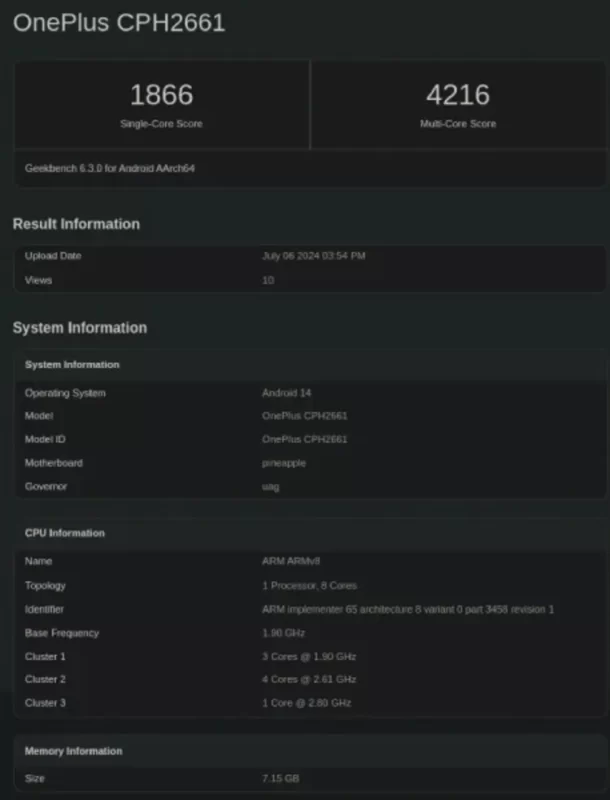 oneplus nord 4 geekbench