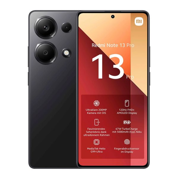 گوشی موبایل شیائومی مدل Redmi Note 13 Pro 4G دو سیم کارت ظرفیت 256 گیگابایت و رم 12 گیگابایت رنگ s مشکی