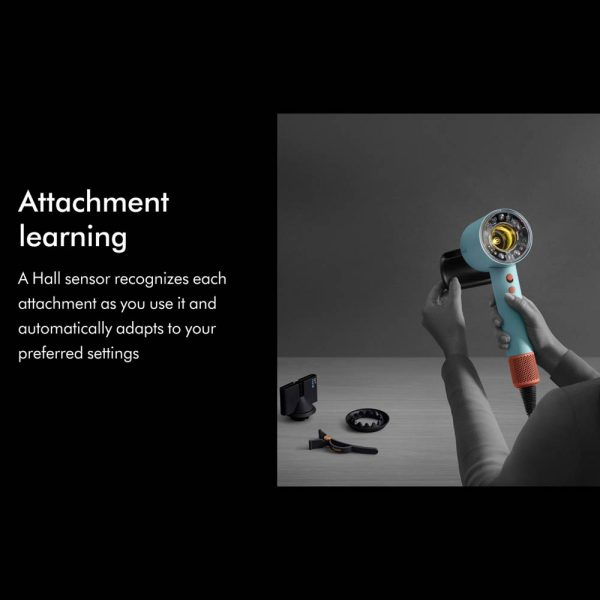 سشوار هوشمند دایسون مدل Dyson Supersonic Nural HD16-Ceramic Patina/Topaz (سرامیک فیروزه‌ای/نارنجی) با گارانتی ۲۴ ماه