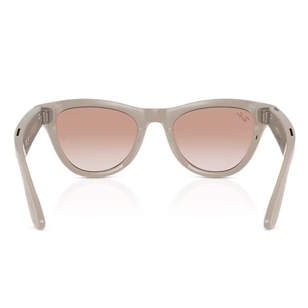 عینک هوشمند ری بن متا | RAY BAN | META SKYLER مدل Shiny Chalky Gray - Gradient Cinnamon Pink