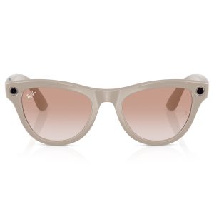 عینک هوشمند ری بن متا | RAY BAN | META SKYLER مدل Shiny Chalky Gray - Gradient Cinnamon Pink