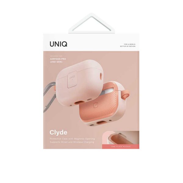 کاور ایرپاد پرو ۲ یونیک UNIQ CLYDE AIRPODS PRO 2ND GEN LOCK CASE رنگ صورتی