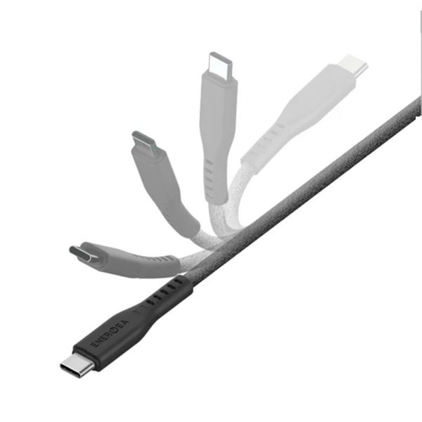 کابل انتقال دیتا USB-C 240W به USB-C انرژیا مدل FLOW رنگ مشکی طول ۱ متری