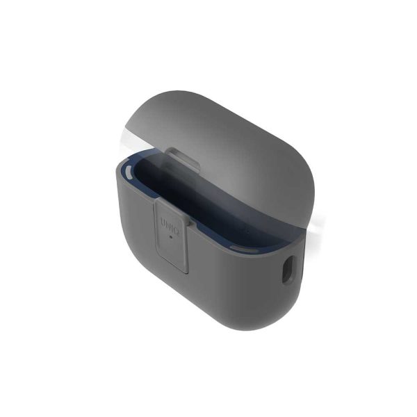 کاور ایرپاد پرو ۲ یونیک UNIQ CLYDE AIRPODS PRO 2ND GEN LOCK CASE رنگ طوسی-آبی