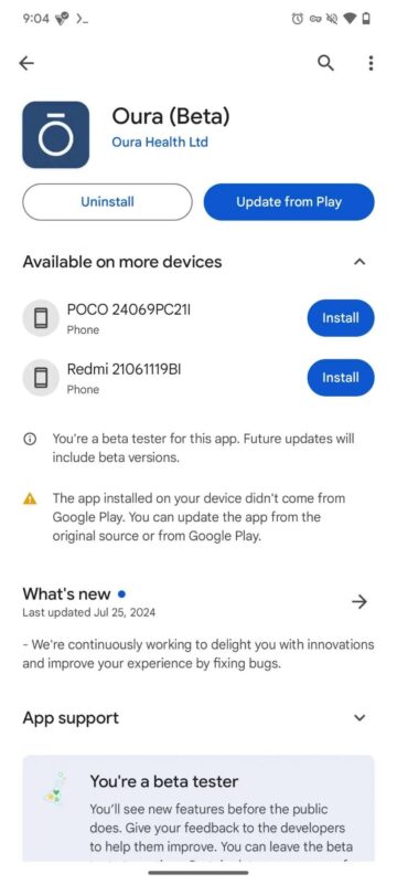 update sideload app google paly store 1