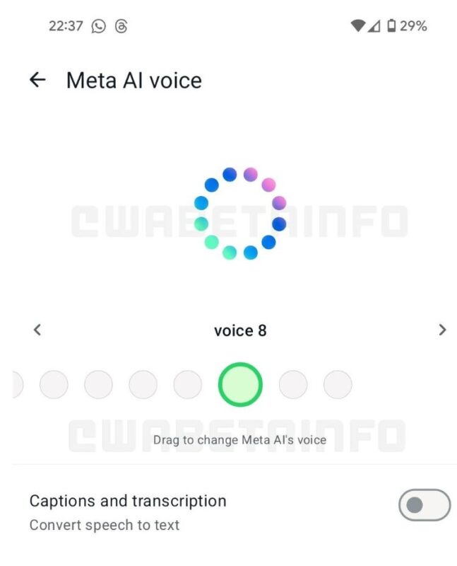 whatsapp voice meta ai