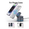 شارژر وایرلس ۳ کاره UMXA رنگ مشکی 3in1 Magnetic Wireless Charger Stand