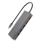 هاب ۱۲ تایی پاورلوژی Powerology 12in1 HDMI DP 4K USB-C Hub Ethernet