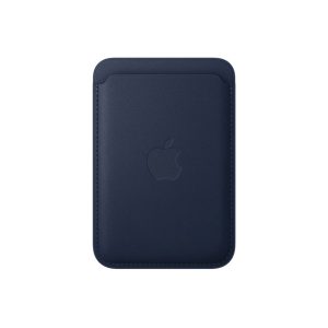 جاکارتی و استند اپل رنگ سرمه ای | iPhone FineWoven Wallet ‌Deep Blue