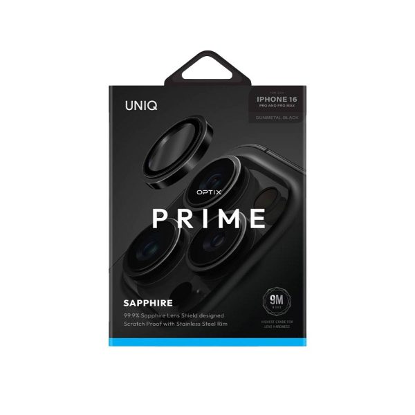 محافظ لنز یونیک مناسب ۱۶ پرو و ۱۶ پرو مکس UNIQ Optix Prime iPhone 16 ProMax | رنگ مشکی