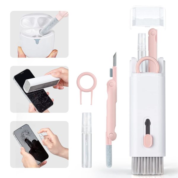 کیت تمیز کننده 7 کاره( ایرپاد و کیبورد و گوشی ) مدل Set 7 IN 1 Multifunctional Cleaning Brush صورتی