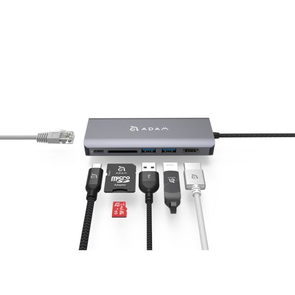 هاب شش پورت USB-C آدام المنتس با توان شارژ ۱۰۰ وات مدل Casa Hub A01