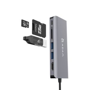 هاب شش پورت USB-C آدام المنتس با توان شارژ ۱۰۰ وات مدل Casa Hub A01