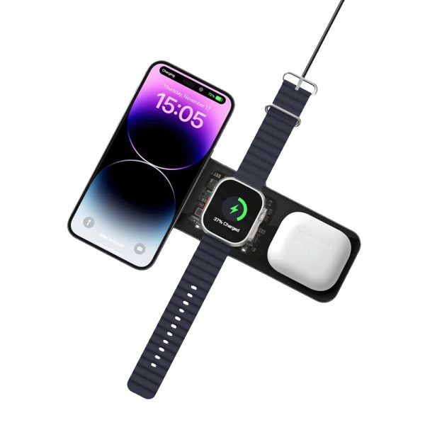 شارژر بی سیم ۳کاره ویوو مدل Wiwu 3 in 1 Wireless Charger Matrix