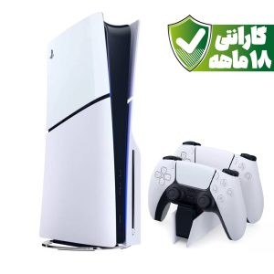 کنسول بازی سونی پلی استیشن 5 اسلیم استاندارد دو دسته به همراه پایه شارژر | PlayStation 5 slim Standard ظرفیت ۱ ترابایت با گارانتی ۱۸ ماهه