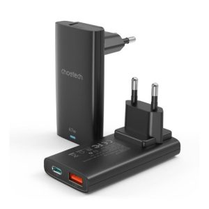 شارژر دیواری فوق باریک ۶۷ وات برند Choetech رنگ مشکی