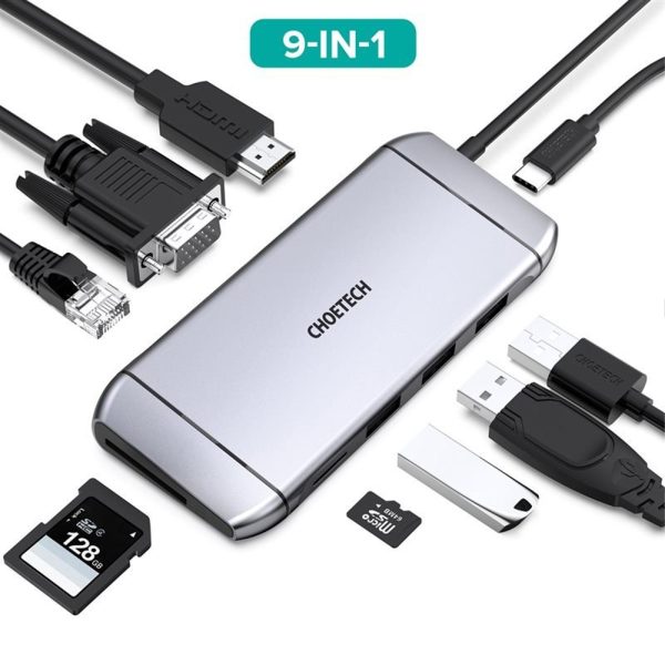 هاب ۹ پورت USB-C برند چویتک مدل HUB-M15