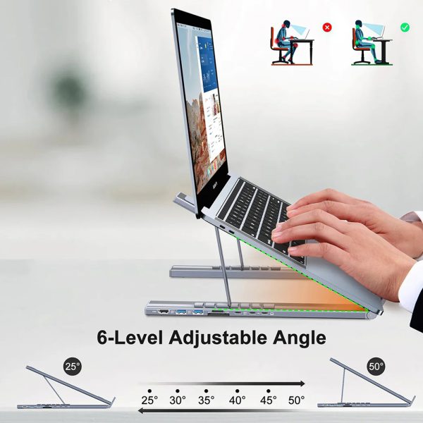 استند لپ تاپ و هاب ۷ پورت برند Choetech مدل HUB-M48