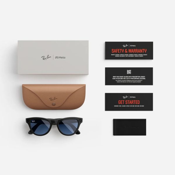 عینک هوشمند ری بن متا | RAY BAN | META SKYLER مدل Shiny Black - Tint to Cerulean Blue Transitions