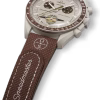 بند ساعت اُمگا سواچ رنگ قهوه‌ای بژ مدل Moonswatch Rubber BROWN/BEIGE سایز مدیوم