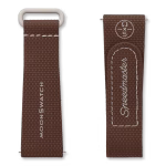 بند ساعت اُمگا سواچ رنگ قهوه‌ای بژ مدل Moonswatch Rubber BROWN/BEIGE سایز مدیوم