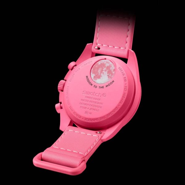 ساعت امگا سواچ مدل MISSION TO THE PINK MOONPHASE SO33P700