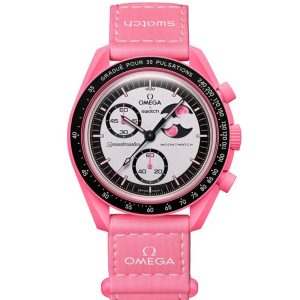 ساعت امگا سواچ مدل MISSION TO THE PINK MOONPHASE SO33P700