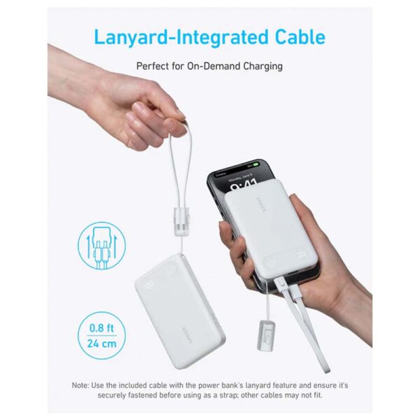 پاوربانک 10000 میلی آمپر 22.5 وات انکر مدل پورتابل شارژ A1257 Anker Portable Charger Power Bank
