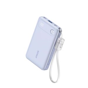 پاوربانک 10000 میلی آمپر 22.5 وات انکر مدل پورتابل شارژ A1257 Anker Portable Charger Power Bank رنگ بنفش
