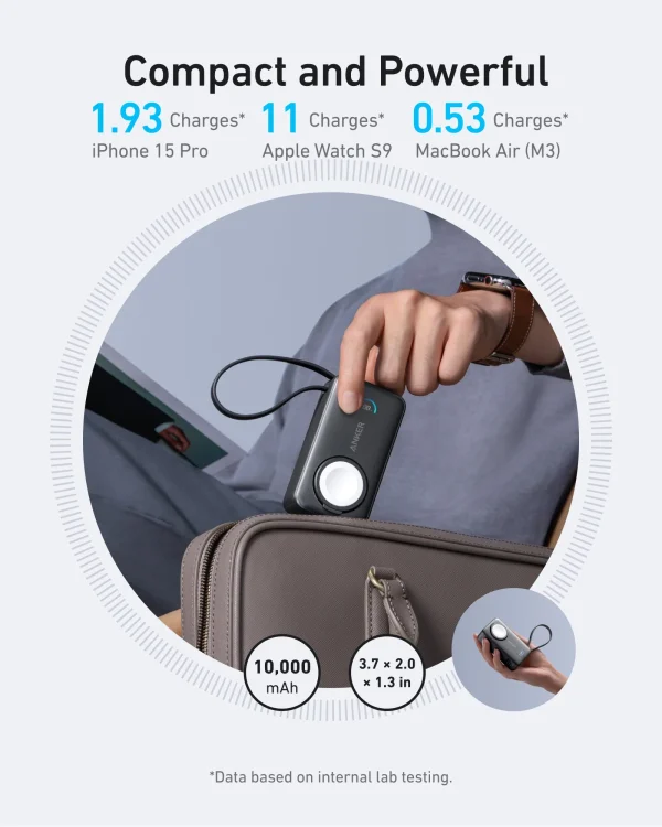 پاوربانک 10000 میلی آمپر 35 وات انکر مدل مگ گو Anker MagGo Power Bank