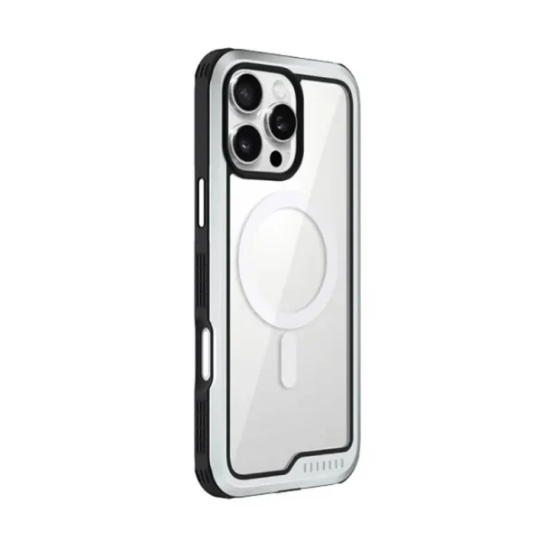 قاب KDOO مگ سیف مدل Mag Ares sport مناسب برای iphone 16 pro | رنگ نقره ای