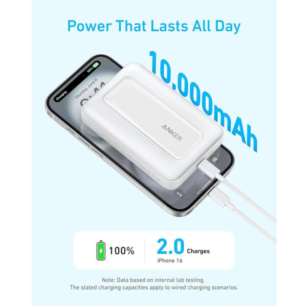 پاوربانک 10000 میلی آمپر 30 وات انکر مدل A1684 Anker Zolo Magnetic Power Bank