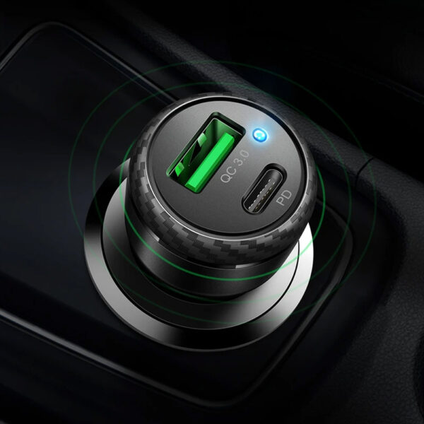 شارژر فندکی مک دو دو 38 وات مدل PD+QC Car Charger