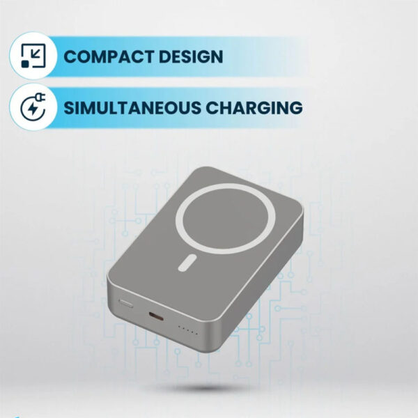 پاوربانک مگ سیف 20000 پاورولوژی Powerology Magsafe Aluminum Power Bank PPBCHA33 - تیتانیوم