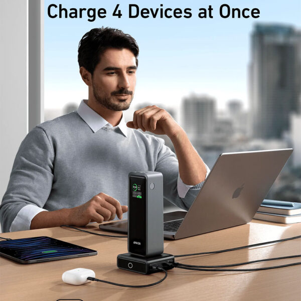 شارژر رو میزی 3 پورت انکر 100 وات مدل Multi-Device Fast Charging - A1902P11