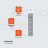 چندراهی برق 3000 وات پرودو Porodo 4AC 65W 3000W Power Strip