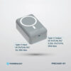 پاوربانک مگ سیف 30000 پاورولوژی Powerology Magsafe Aluminum Power Bank PPBCHA33 - خاکستری