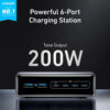 شارژر رو میزی 6 پورت انکر 200 وات مدل Supercharged Multi-Port Desktop Charging Station