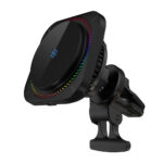 هولدر و شارژر مگ سیف همراه با فندکی پاورولوژی 15 وات مدل Qi2 Standard - 15W iPH15 رنگ مشکی