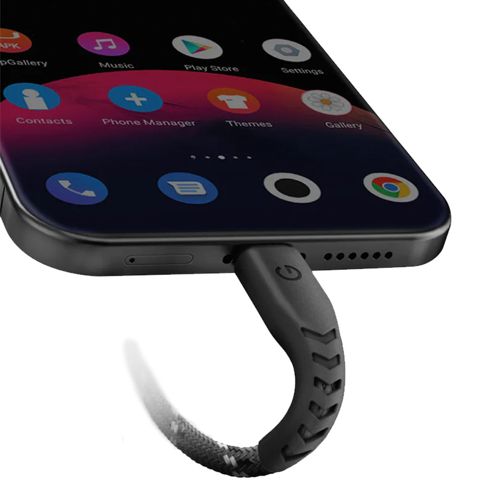 کابل شارژ کنفی انرژیا 3 متری USB-A به USB-C مدل NYLOFLEX رنگ مشکی