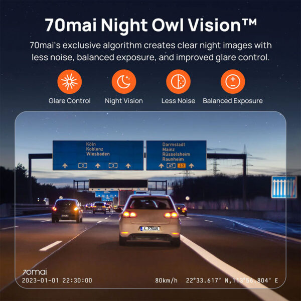 دوربین ثبت وقایع خودرو برند سوِنتی مِی مدل 70mai Dash Cam 3