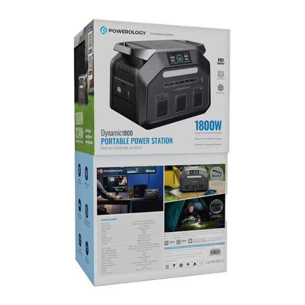 پاور استیشن پاورلوژی Powerology Dynamic1800 Portable Power Station 1800W رنگ مشکی