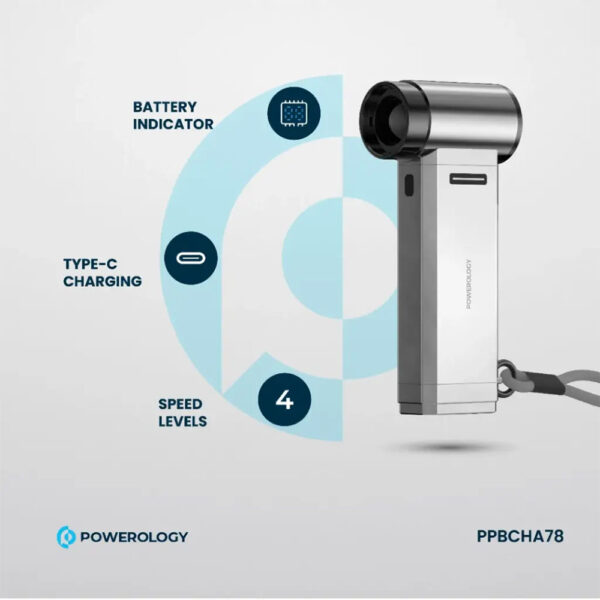 وکیوم و جت فن پاولوژی مدل Powerology Turbo Jet Fan & Vacuum PPBCHA78 رنگ نقره ای