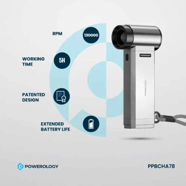 وکیوم و جت فن پاولوژی مدل Powerology Turbo Jet Fan & Vacuum PPBCHA78 رنگ نقره ای