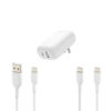 کیت شارژ بلکین کابل USB-C به USB-C + کابل USB-A به USB-C + آد‍‍‍اپتور دوتایی 42W